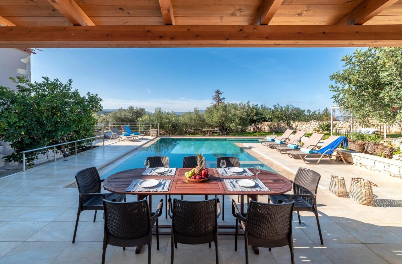 Cretan Lux Villa Heated Pool Gavalochori Exterior foto